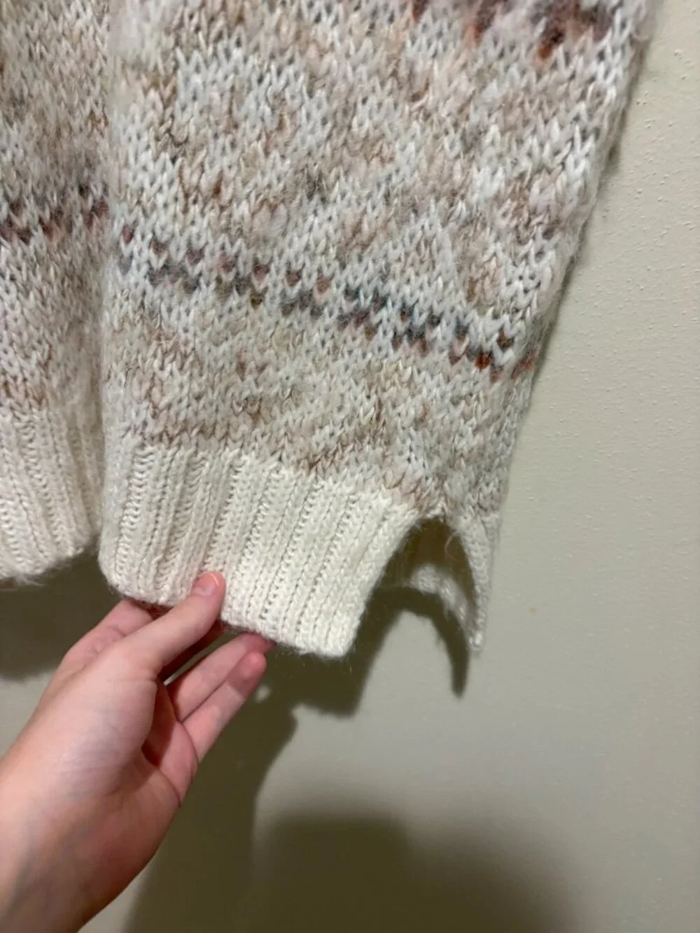 Free People Snow Bunny Sweater Vest Oversized Turtleneck Fair Isle